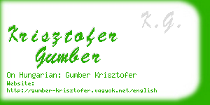 krisztofer gumber business card